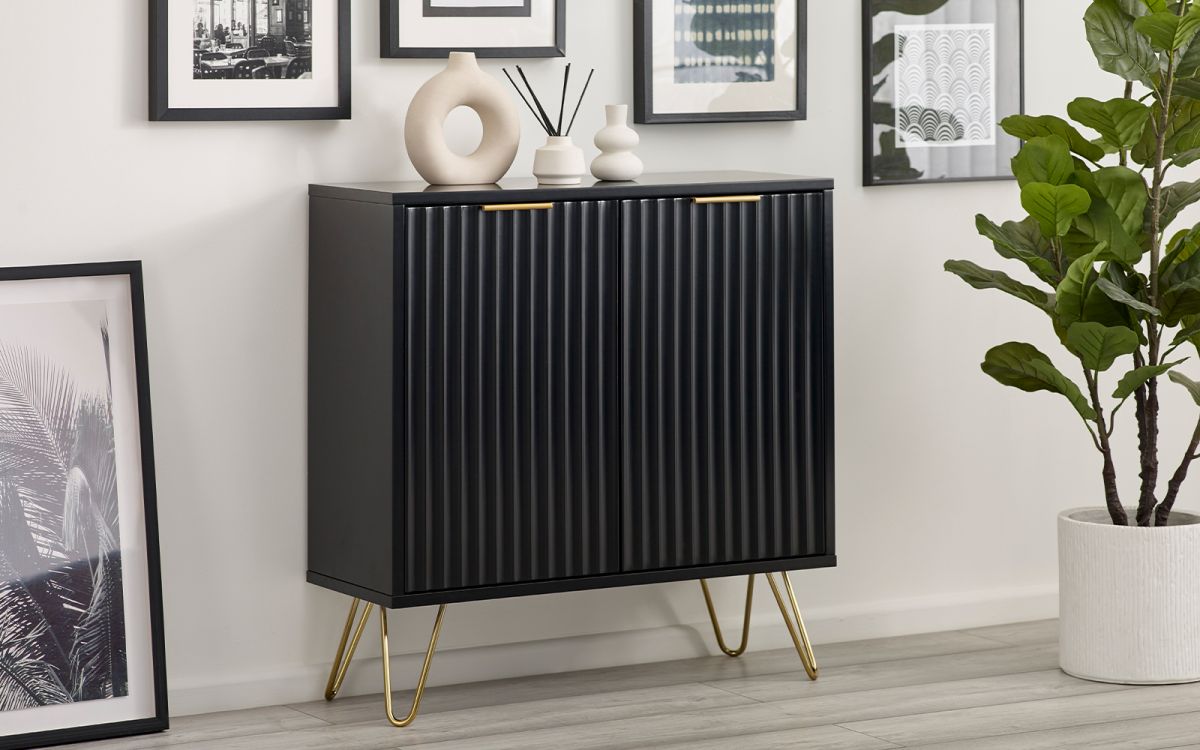Murano Compact Sideboard - Matte Black | Elegant Storage for Modern Living
