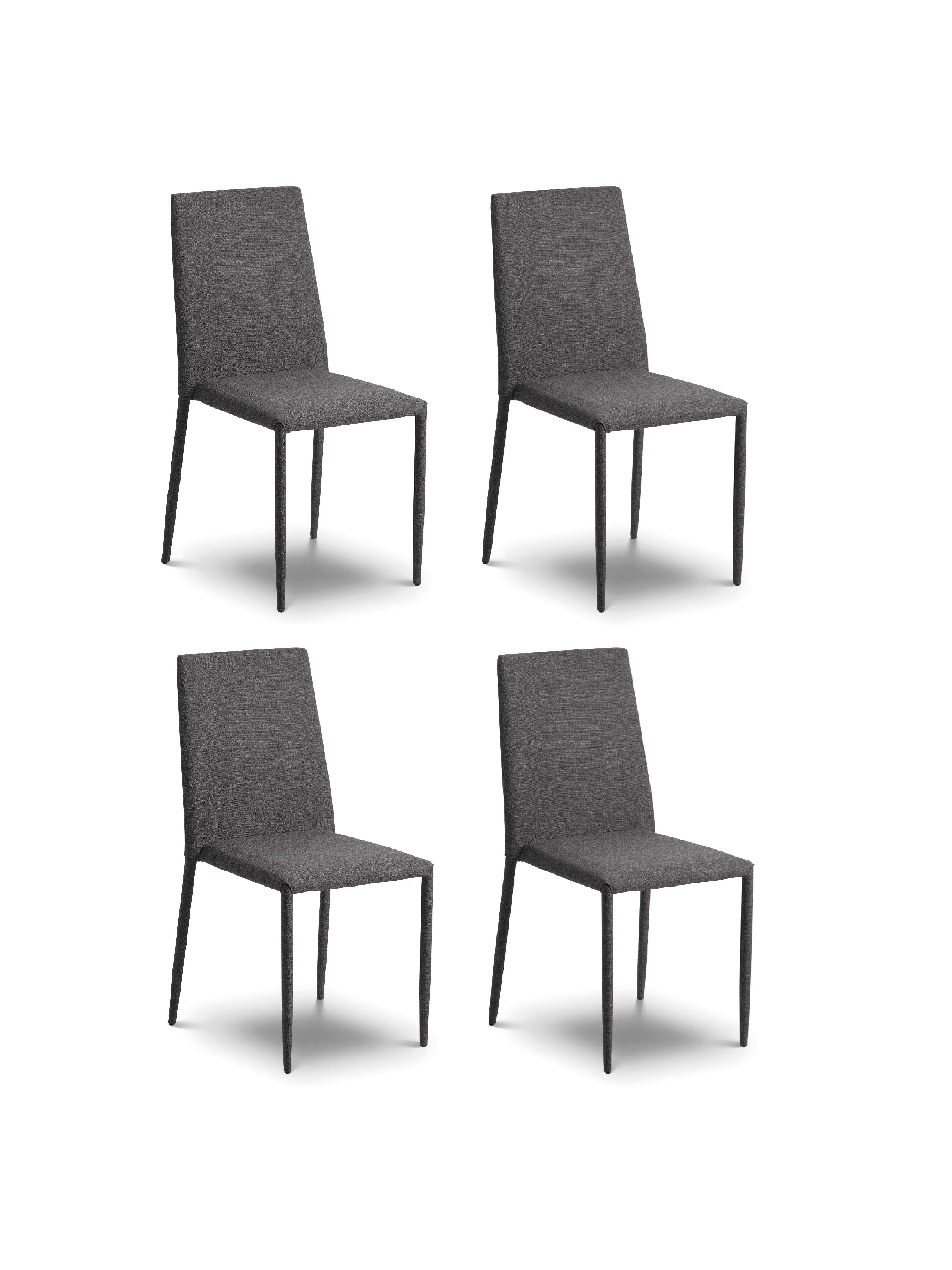 Set Of 4 Jazz Fabric Chairs Slate Grey
