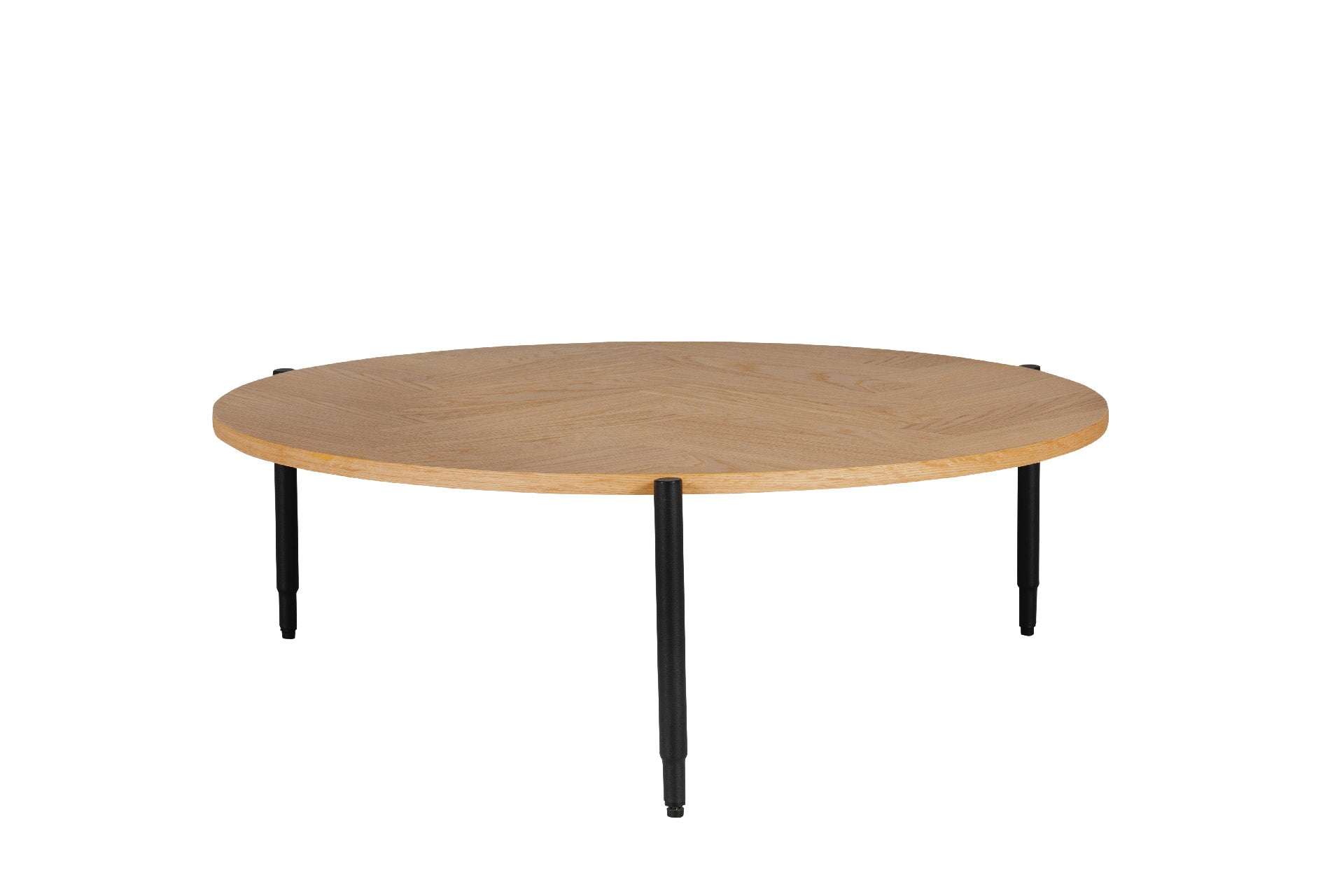 Nate Coffee Table in Brown or Natural Oak – Stylish Parquet-Style Design with Industrial Accents – Free Nationwide Delivery