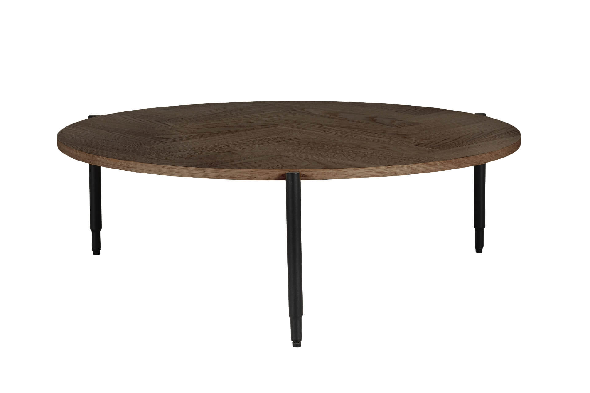 Nate Coffee Table in Brown or Natural Oak – Stylish Parquet-Style Design with Industrial Accents – Free Nationwide Delivery