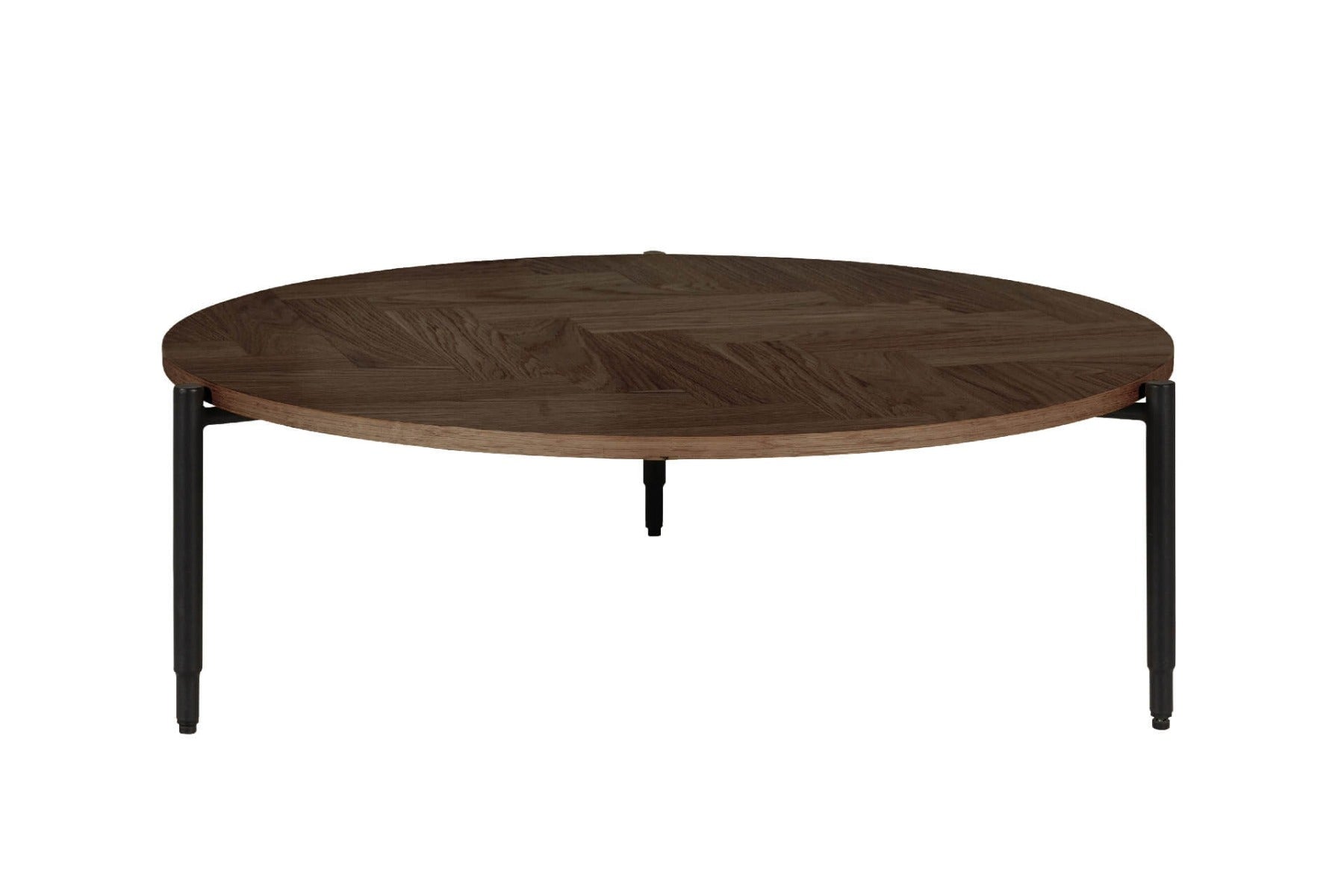 Nate Coffee Table in Brown or Natural Oak – Stylish Parquet-Style Design with Industrial Accents – Free Nationwide Delivery