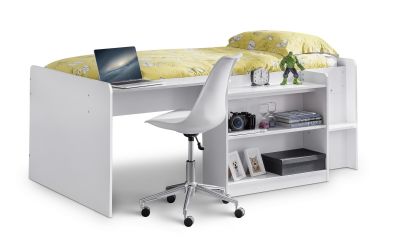 Neptune White Mid Sleeper – Compact Design, Includes Desk & Storage, Free Express Delivery