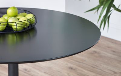 Nero Round Dining Table - Black Lacquered Finish, 80cm (Pre-order for September delivery)