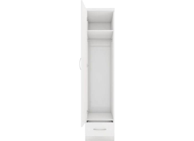 Nevada White Single Wardrobe - interior
