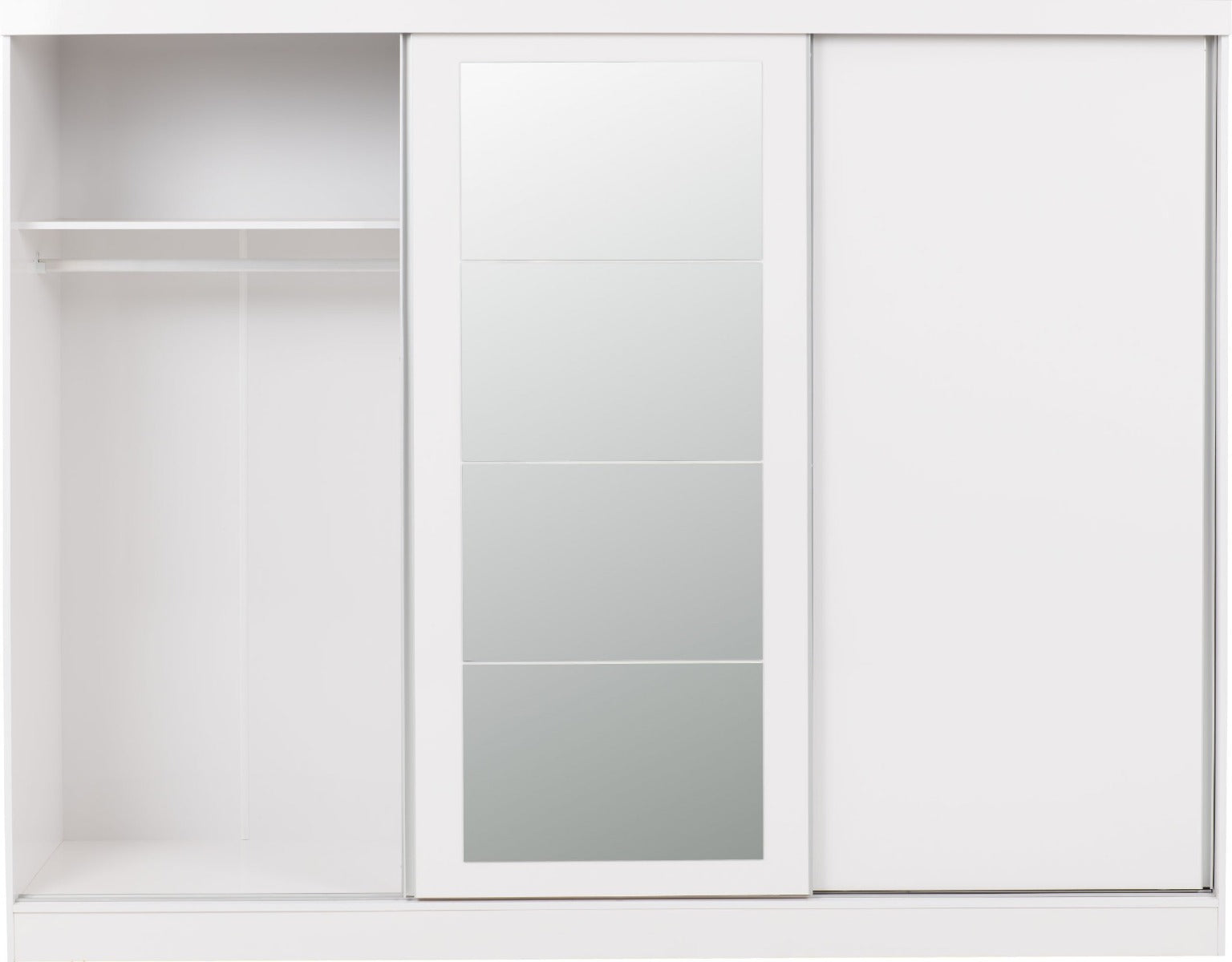 Nevada White Wardrobe with Three Sliding Doors
