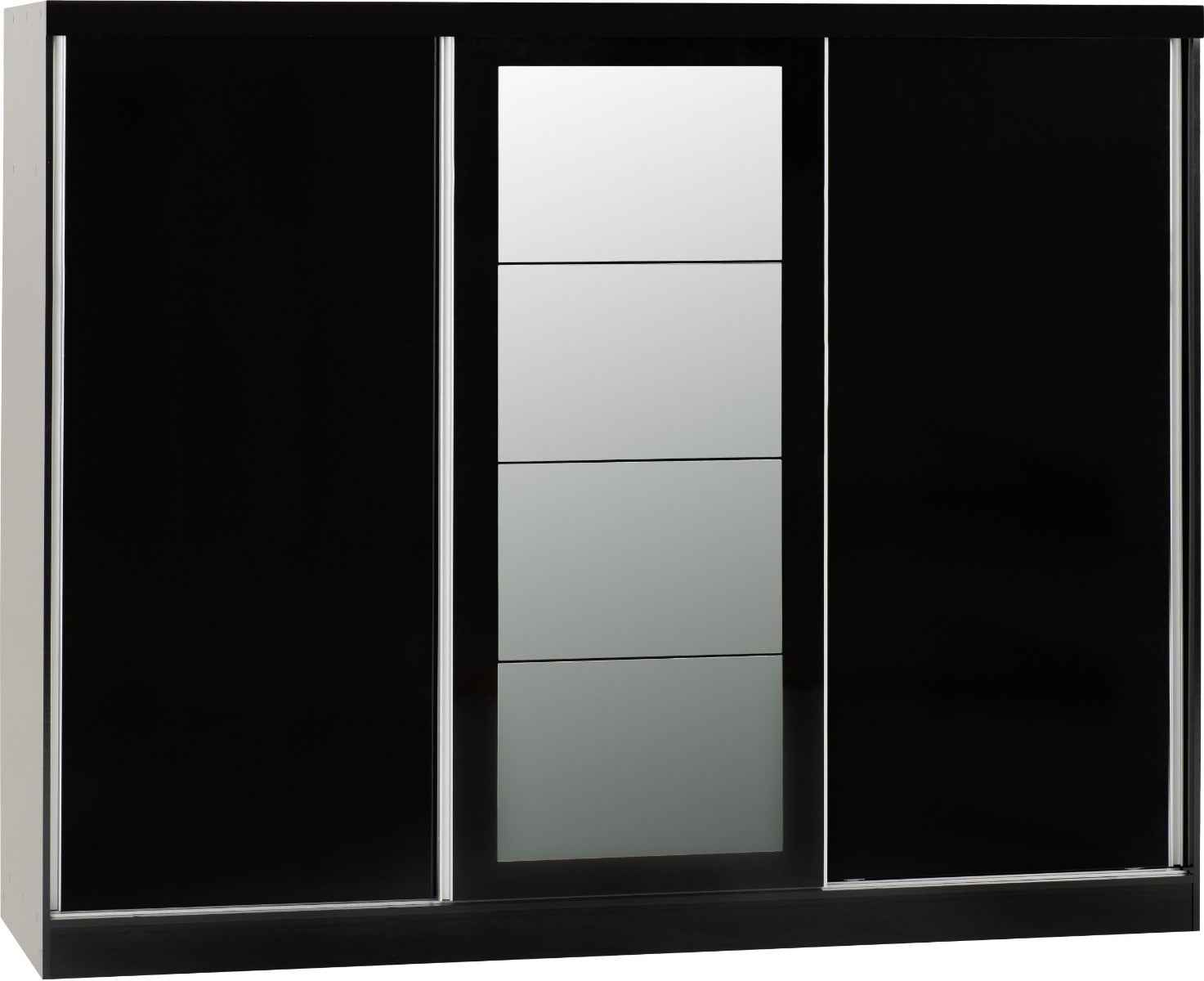 Nevada Black Gloss Three Door Sliding Wardrobe