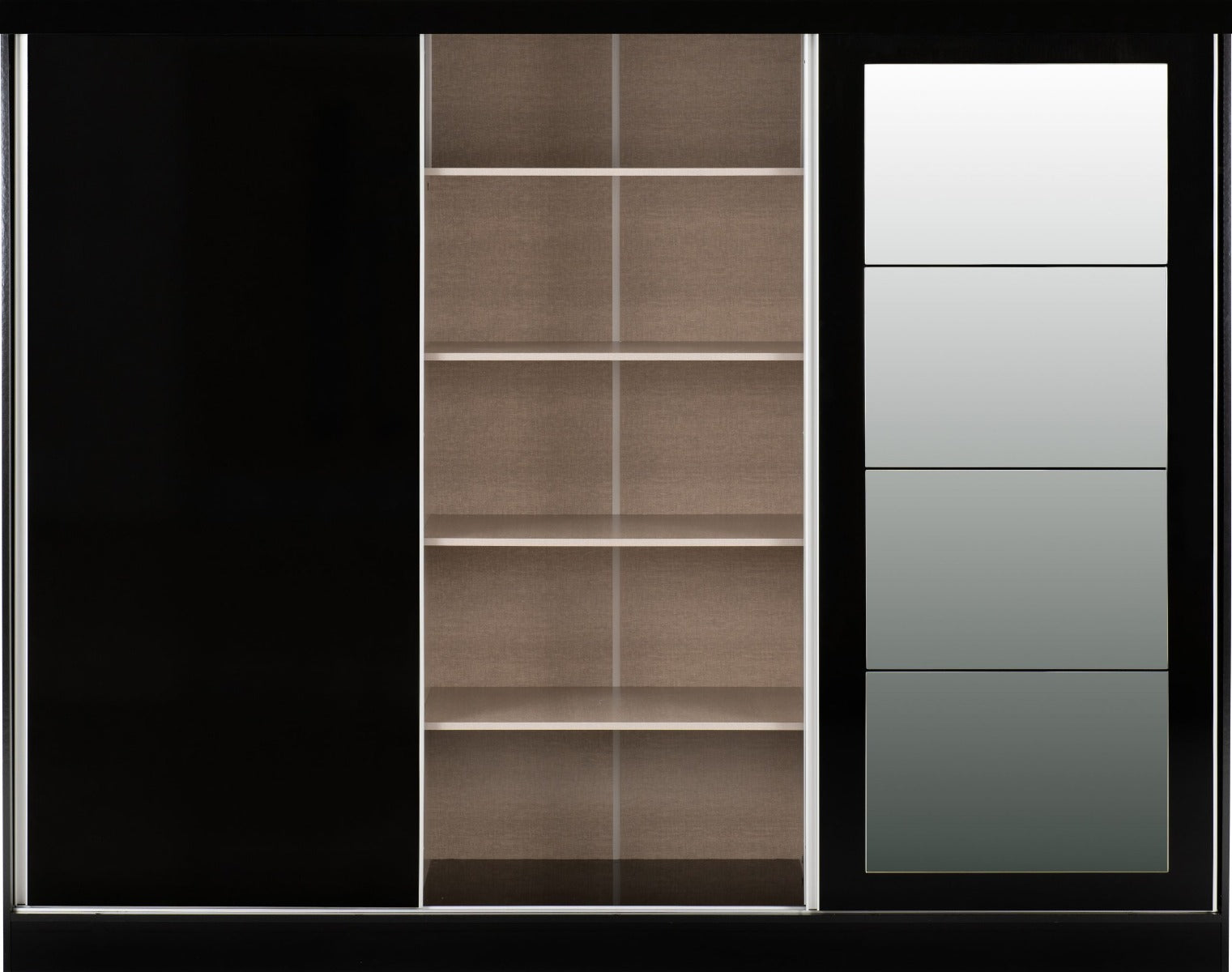 Nevada Black Gloss Three Door Sliding Wardrobe