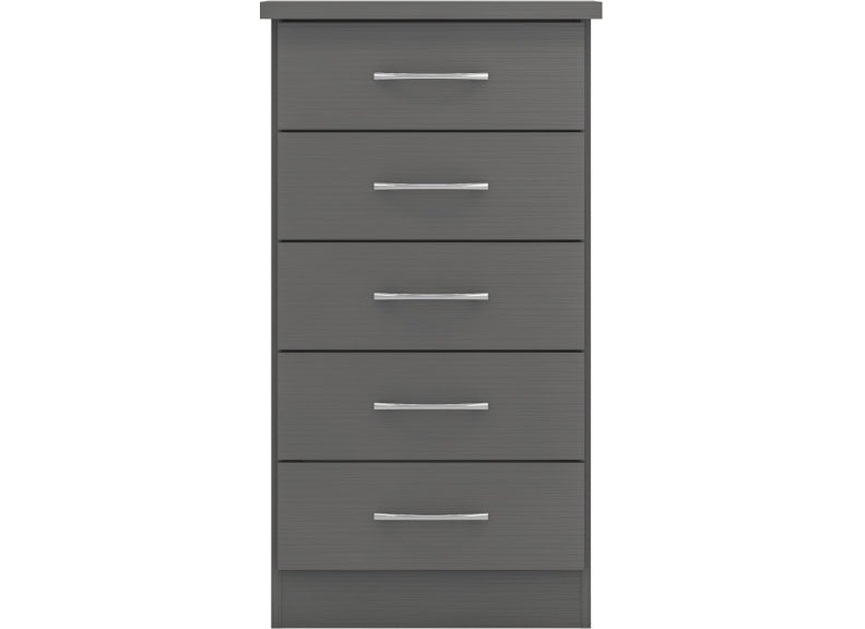 Nevada Full Grey Five Drawer Chest