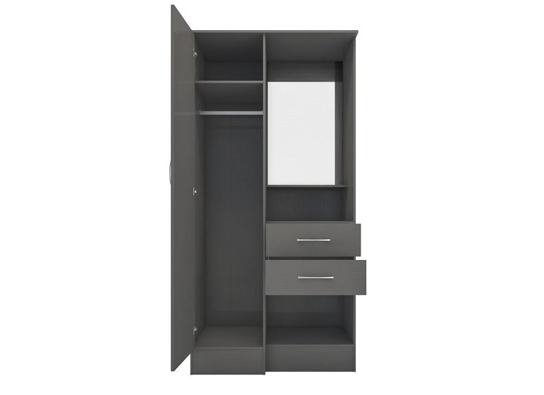 Nevada Full Grey Open Shelf Vanity Wardrobe - inside