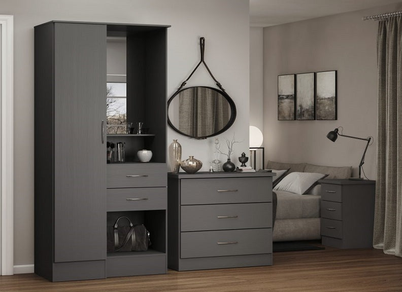 Nevada Full Grey Open Shelf Vanity Wardrobe Room