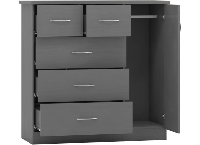 Nevada Full Grey Low Wardrobe