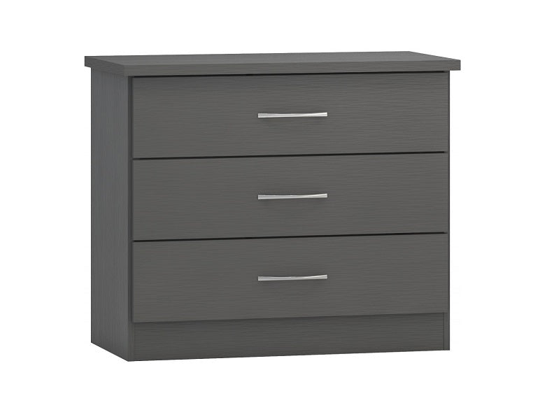 Nevada Full Grey Three Drawer Chest