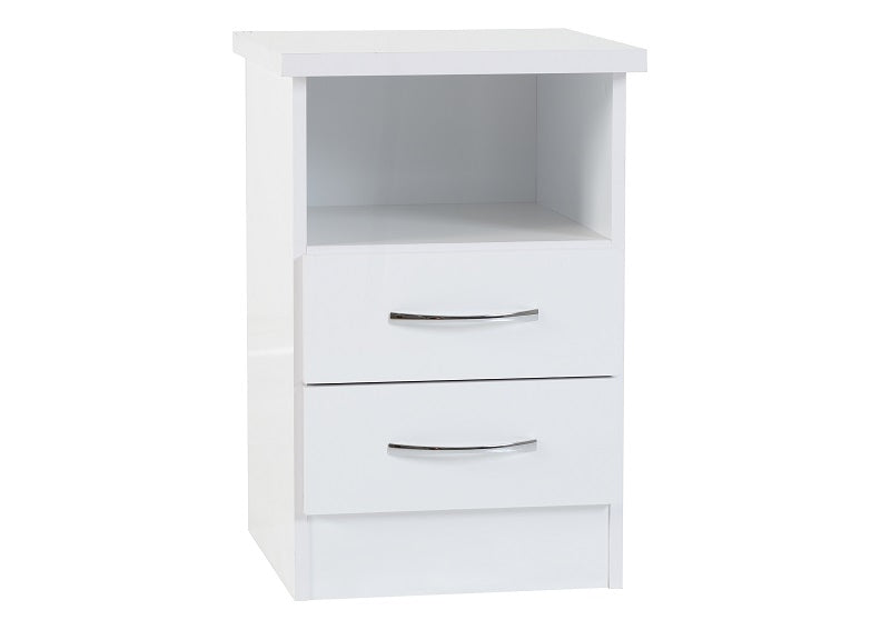Nevada White 2 Drw Bedside