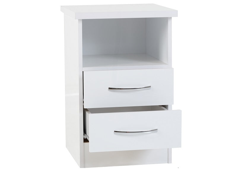 Nevada White 2 Drw Bedside - 1