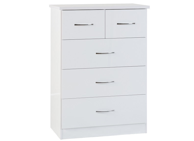 Nevada White 2+3 Drawer Chest
