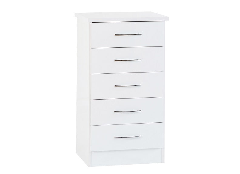 Nevada White 5 Drw Chest