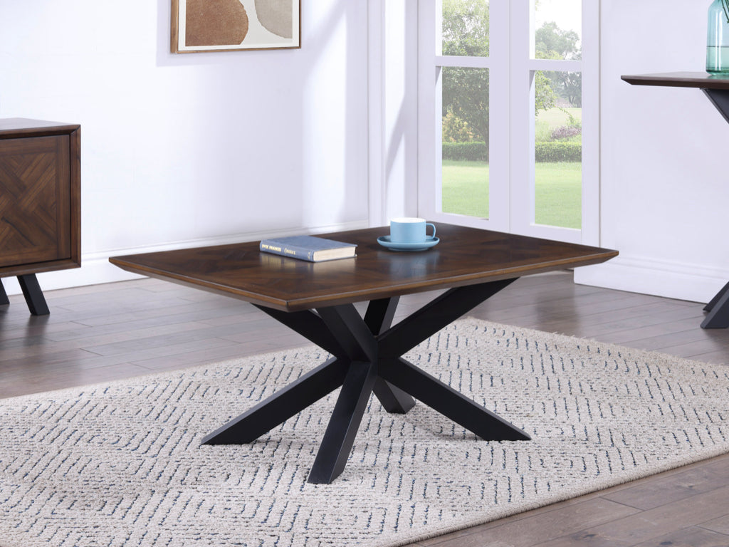 Nevada Rectangular Coffee Table with Parquet Top