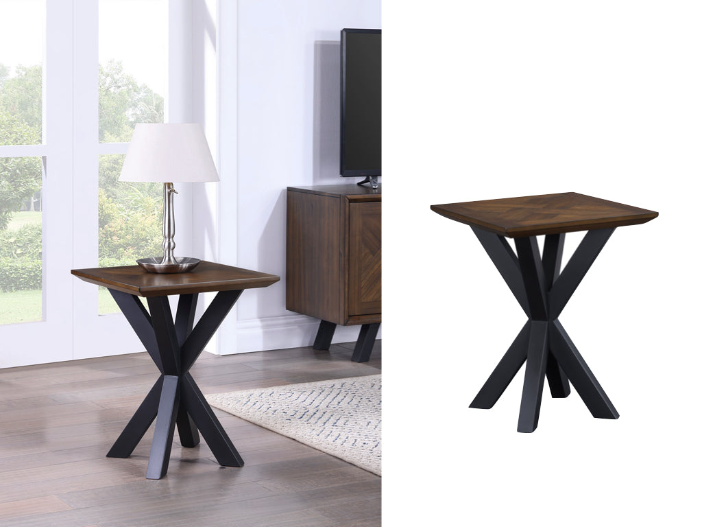 Nevada Square Lamp Table Parquet Top