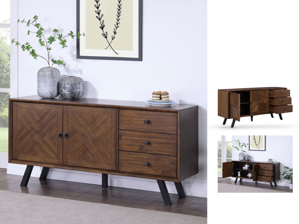 Nevada Triple Sideboard with 2 Doors & 3 Drawers