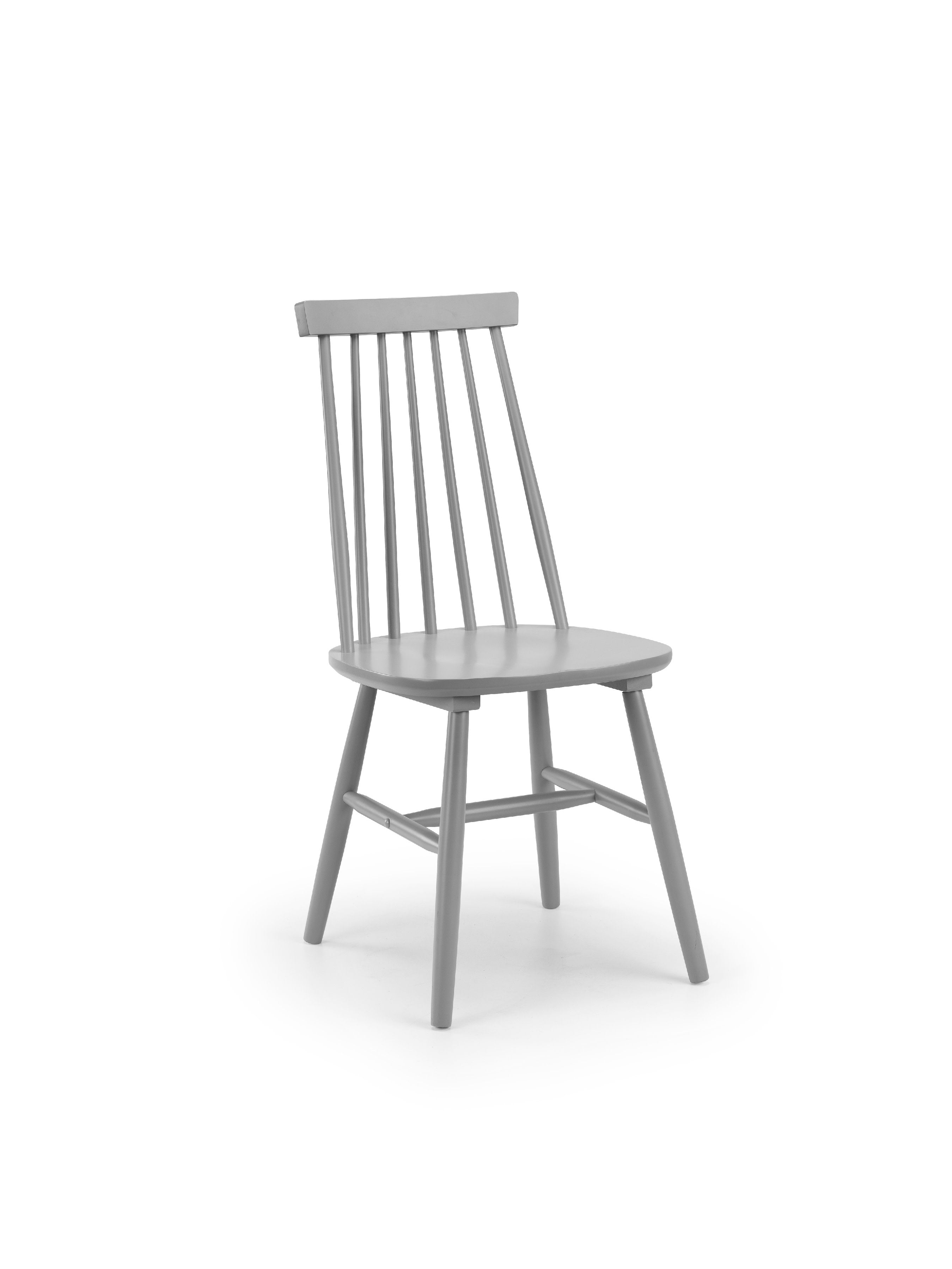 Set Of 2 Alassio Spindle Back Dining Chairs - Grey