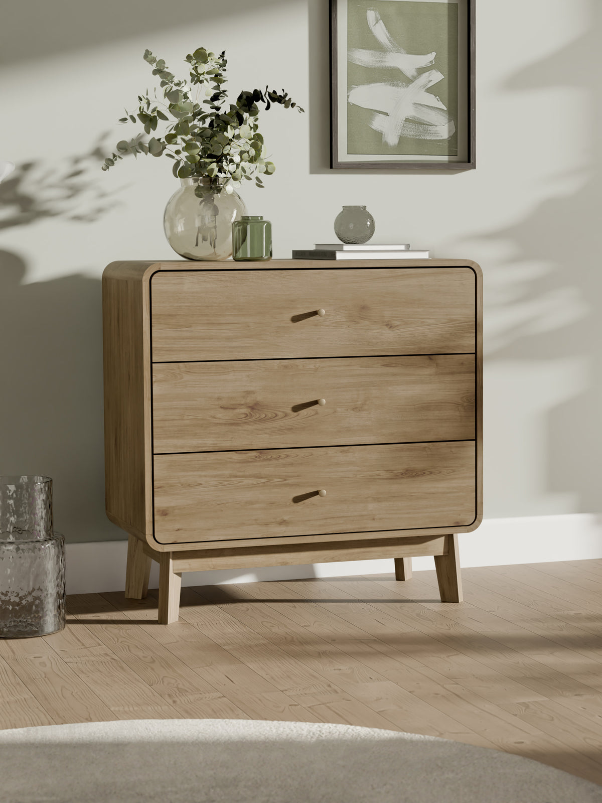 Ingrid 3 Drawer Chest Oak (oos)