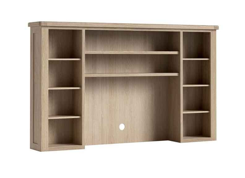 Normandy 2.18 m Hutch Top | Optional Media Stand Top With A Whitewashed Finish