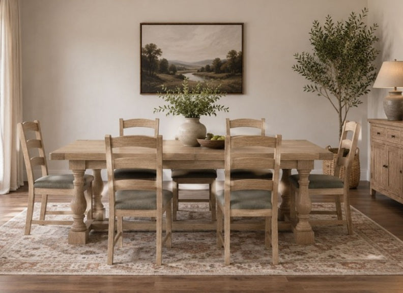 Normandy Extending Trestle Dining Tables | Extending Oak Tables With A Whitewashed Finish