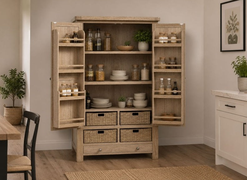 Normandy Larder Unit | Whitewashed Oak Finish