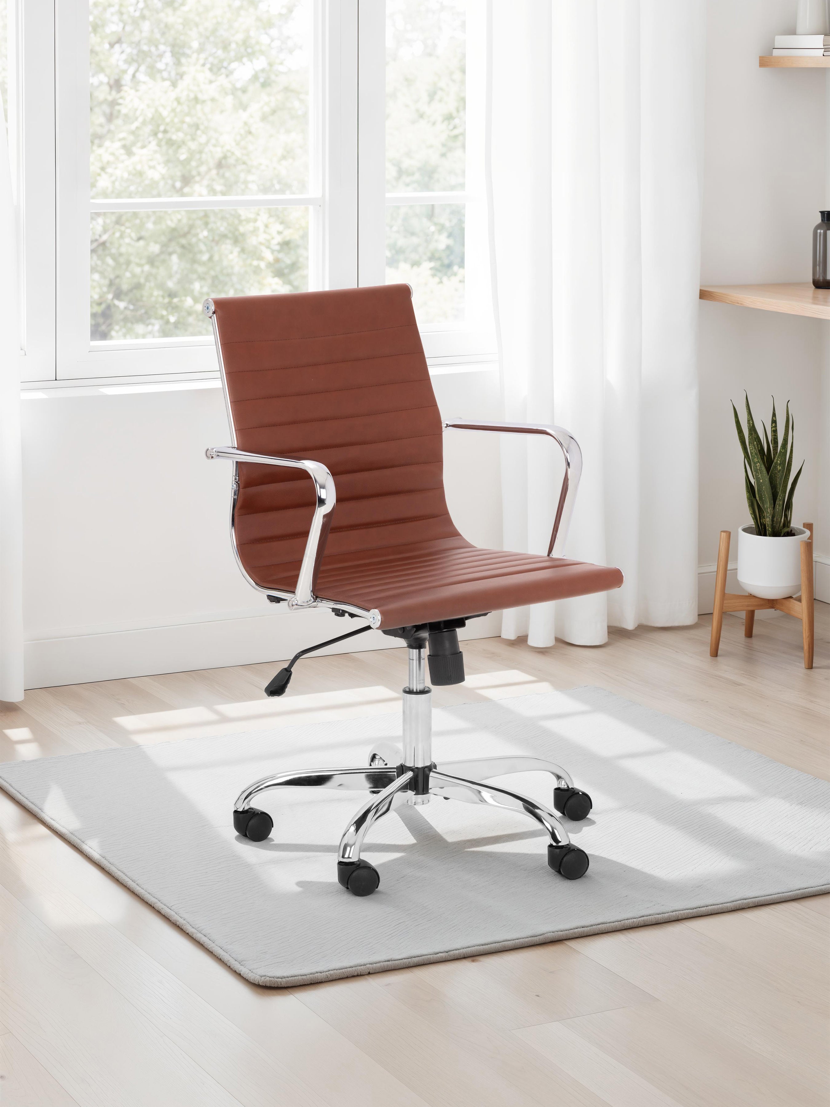 Gio Brown & Chrome Office Chair
