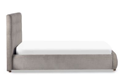 Odette Double Bed 135cm - Light Taupe, Luxurious Upholstery