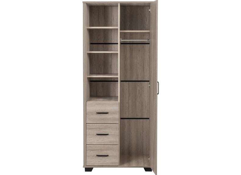 Oliver 1 Door Open-Shelf Wardrobe Light Oak Effect