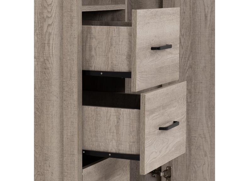 Oliver 1 Door Open-Shelf Wardrobe Light Oak Effect