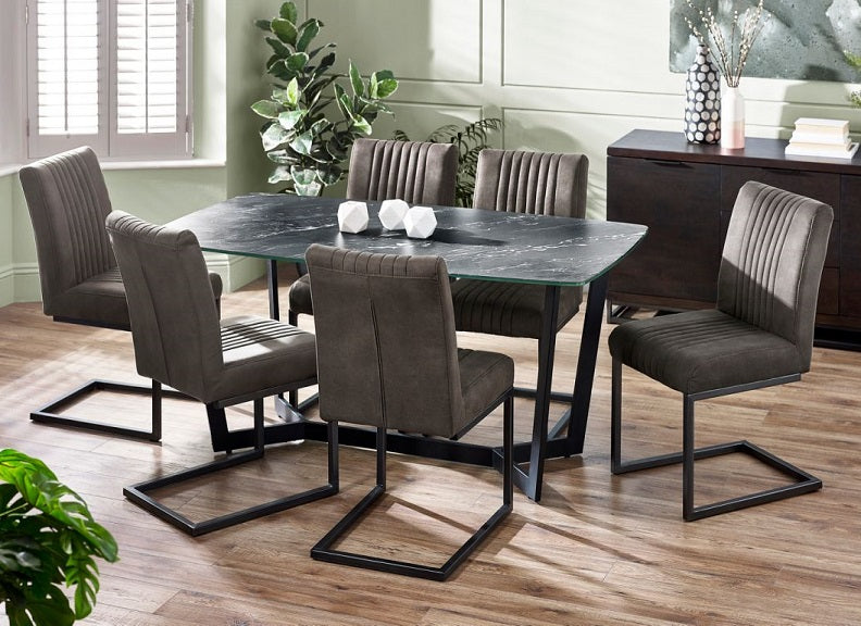 Olympus Black Table W/Brooklyn Brown Chairs