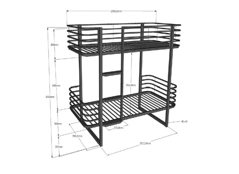 Oscar Bunk Bed - dimensions