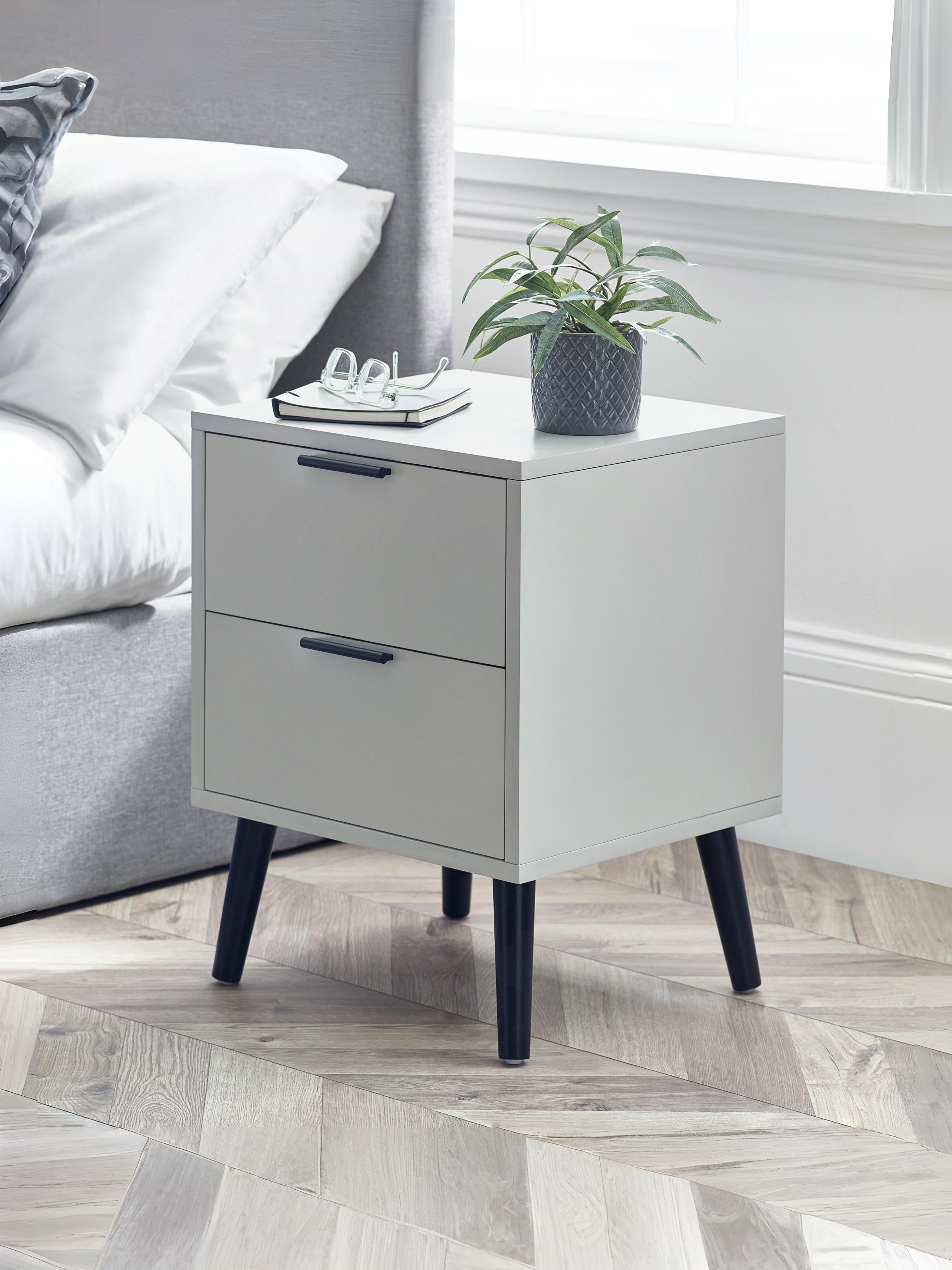 Alba 2 Drawer Bedside - Silk Grey
