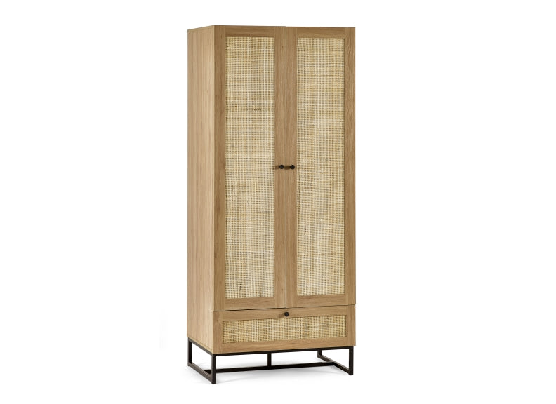 Padstow Oak Two Door One Drawer Wardrobe