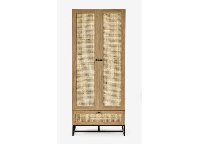 Padstow Oak Two Door One Drawer Wardrobe