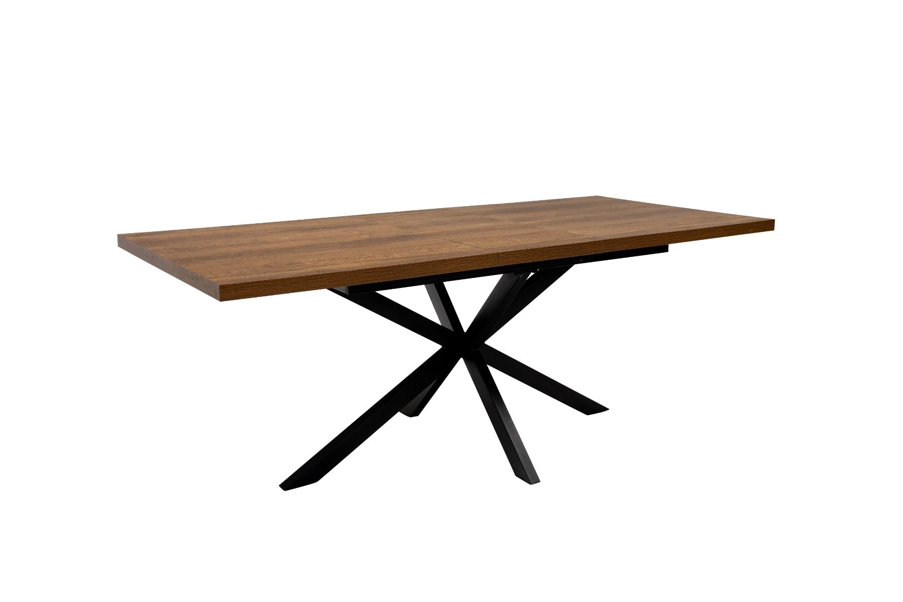 PANAMA Dark Oak 1.6m (+0.4m) Extending Dining Table – Modern Design with X-Shaped Legs and Easy Extension Mechanism