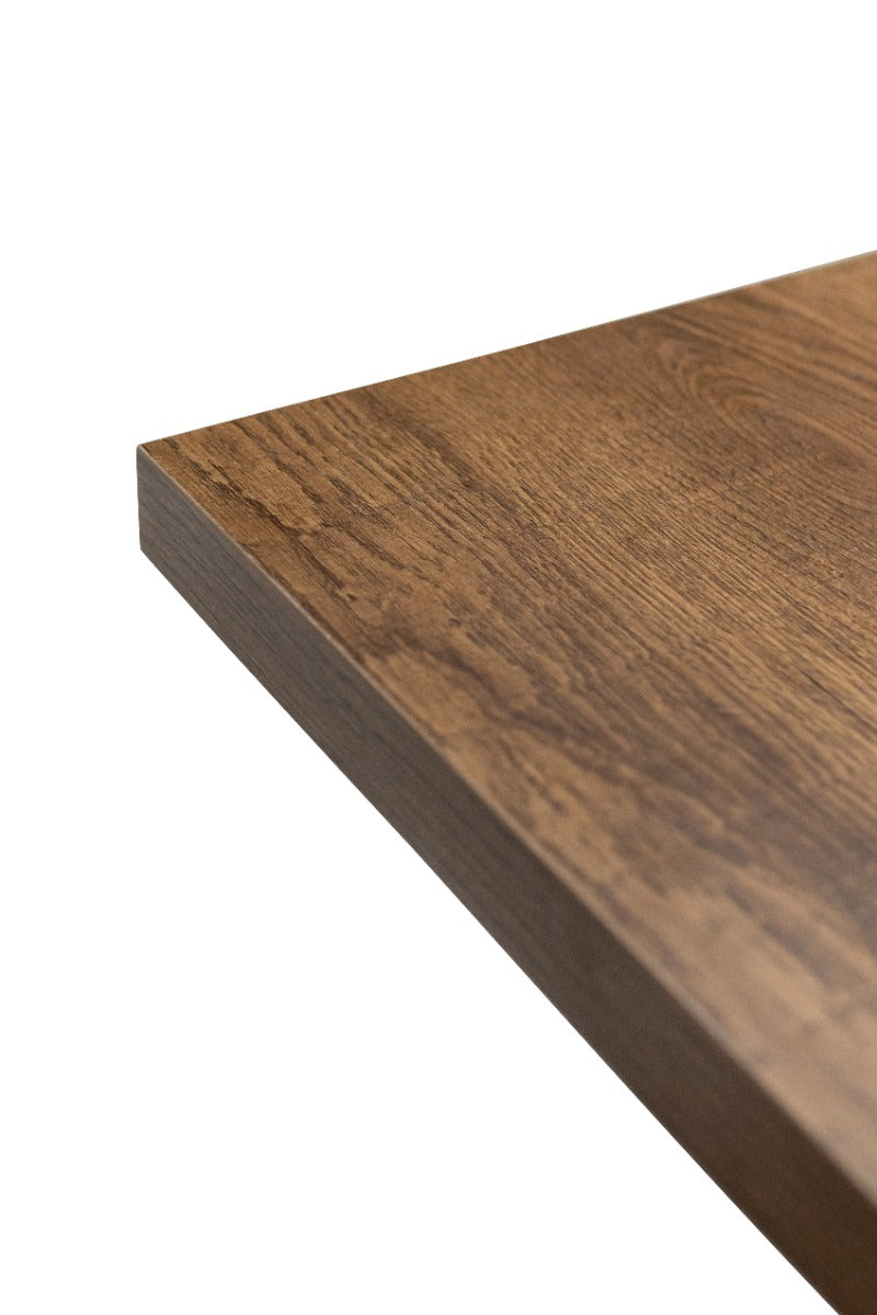 PANAMA Dark Oak Rectangular Fixed Dining Tables & Conway Chairs – Modern Design With Metal Legs