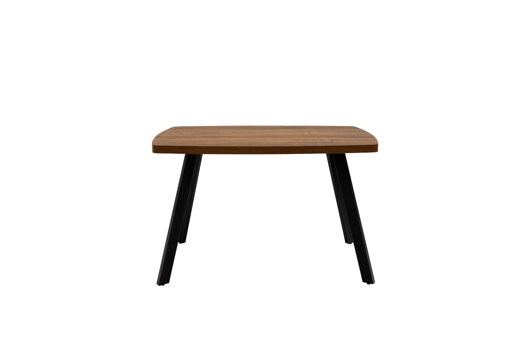 Panama Dark Oak Fixed Dining Tables – Contemporary Design with Curved Edges and Black Steel Legs