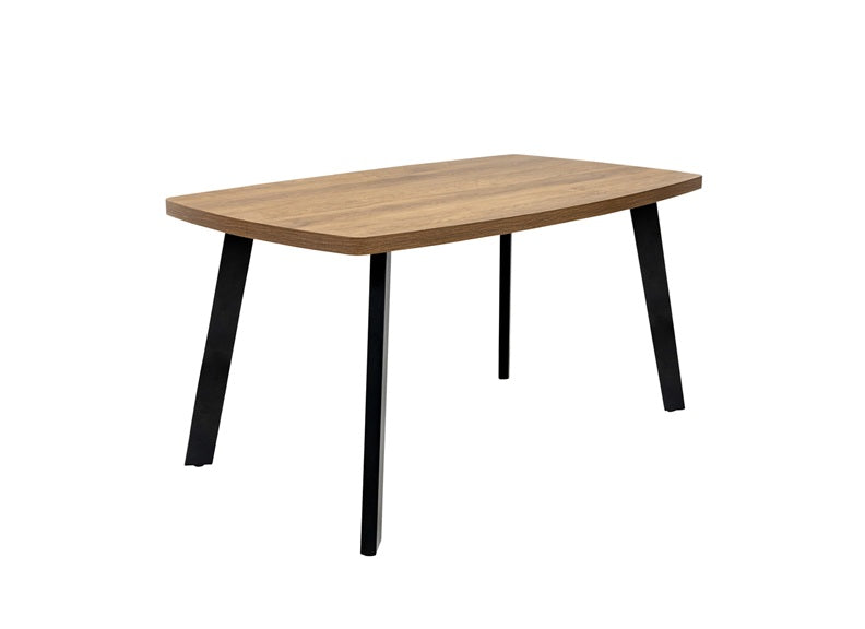 PANAMA Dark Oak Rectangular Fixed Dining Tables & Conway Chairs – Modern Design With Metal Legs