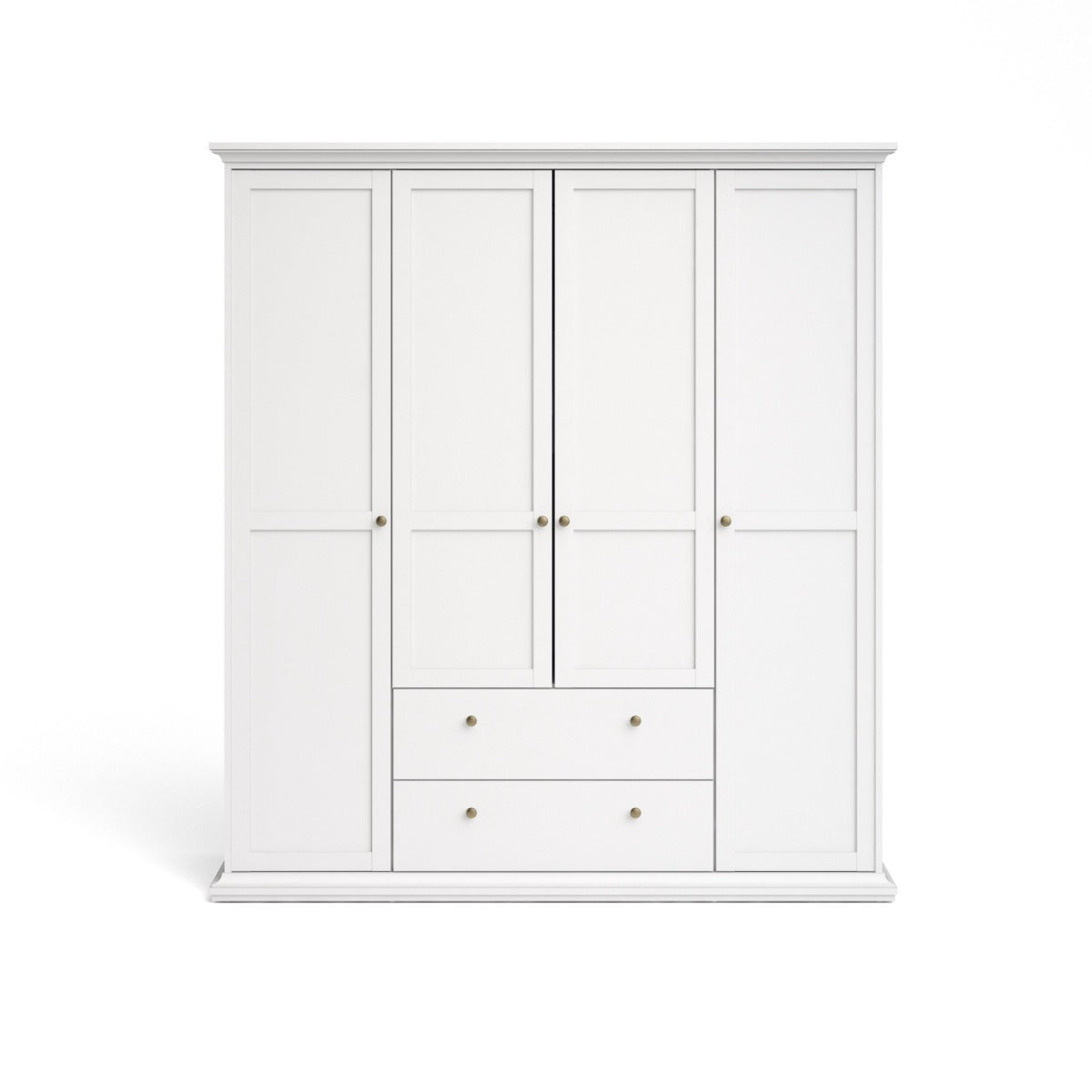 Paris Wardrobe with 4 doors + 2 drawers - White