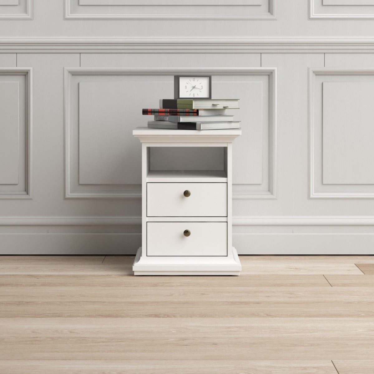 Paris 2 Drawer Nightstand  - White