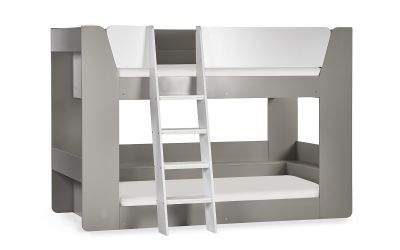 Parsec Bunk Bed in Taupe & White | Modern Children's Bunk Bed with Safety Features & Versatile Design