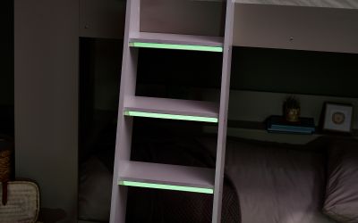 Parsec Bunk Bed in Taupe & White | Modern Children's Bunk Bed with Safety Features & Versatile Design