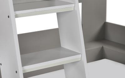 Parsec Bunk Bed in Taupe & White | Modern Children's Bunk Bed with Safety Features & Versatile Design