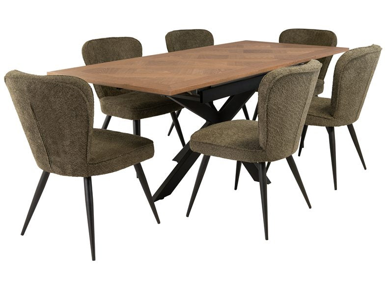 Payton Table With Flavia Olive Chairs