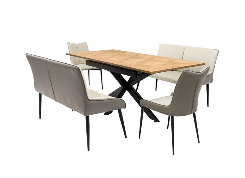 Payton Extending Dining Table With Nardo Dining Chairs/Benches
