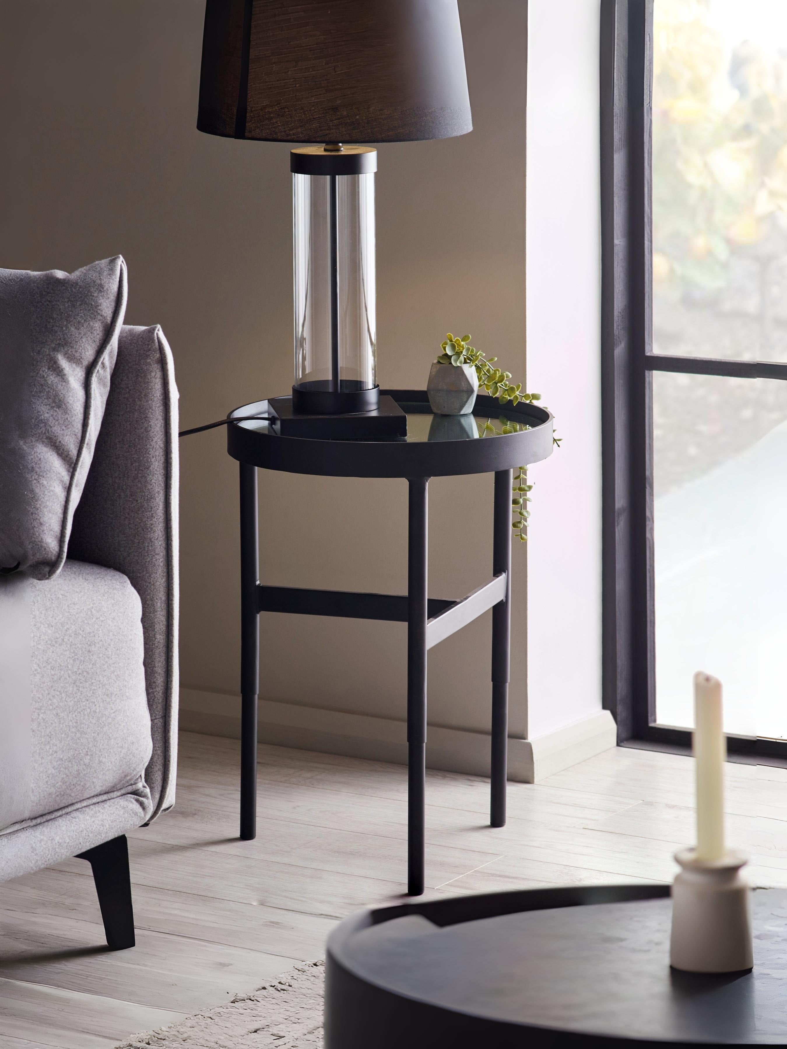 Franki Mirror Glass Lamp Table