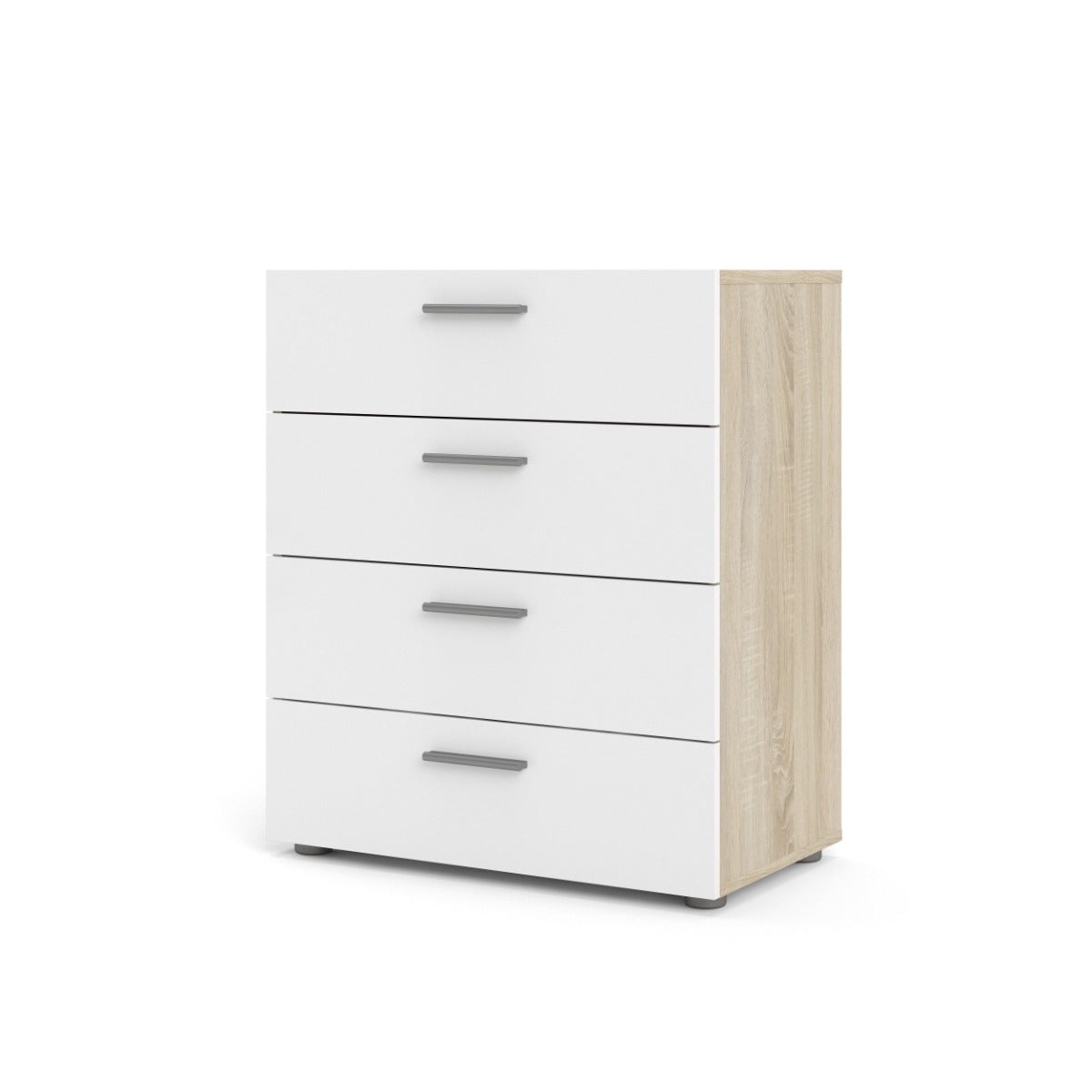 Pepe 4 Drawer Chest - Oak with White High Gloss